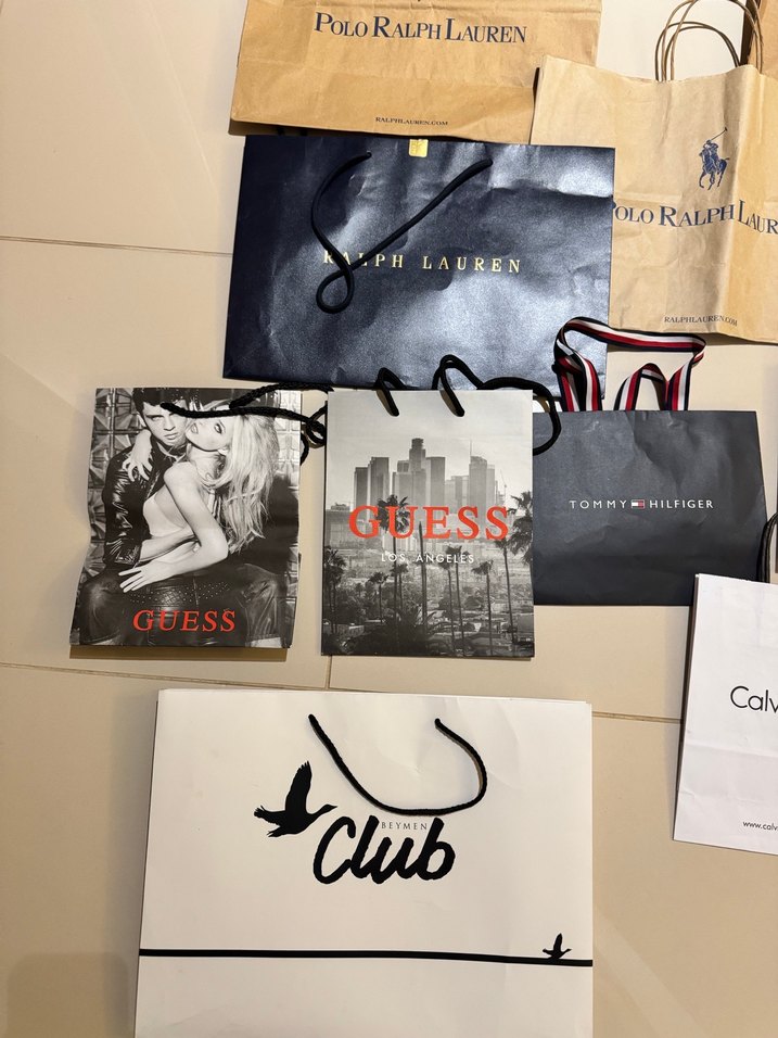 Markalı Kahverengi ve Siyah Kağıt Alışveriş Çantaları - Görsel 3