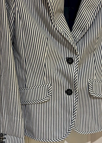 Mango Çizgili Düğmeli Kadın Blazer Ceket - Görsel 2