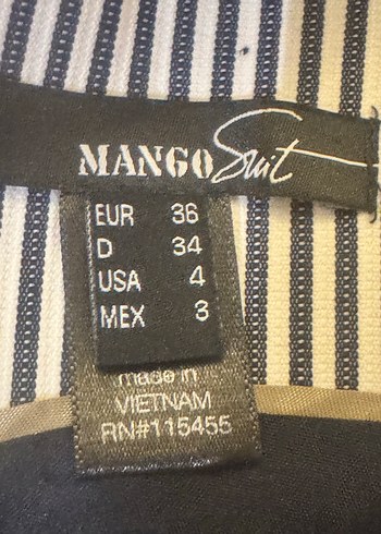 Mango Çizgili Düğmeli Kadın Blazer Ceket - Görsel 5