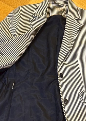 Mango Çizgili Düğmeli Kadın Blazer Ceket - Görsel 4