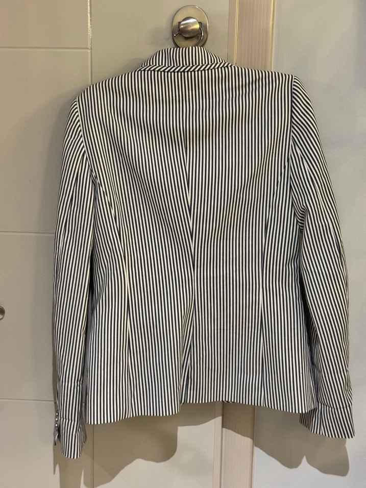 Mango Çizgili Düğmeli Kadın Blazer Ceket - Görsel 3