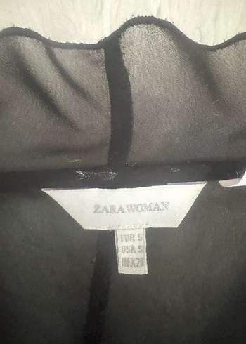 s Beden siyah Renk Zara Şifon Uzun Kollu Bluz