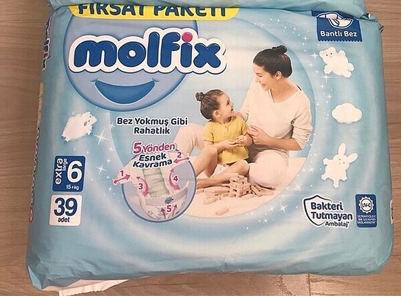 molfix bebek bezi 6 numara 39 adet