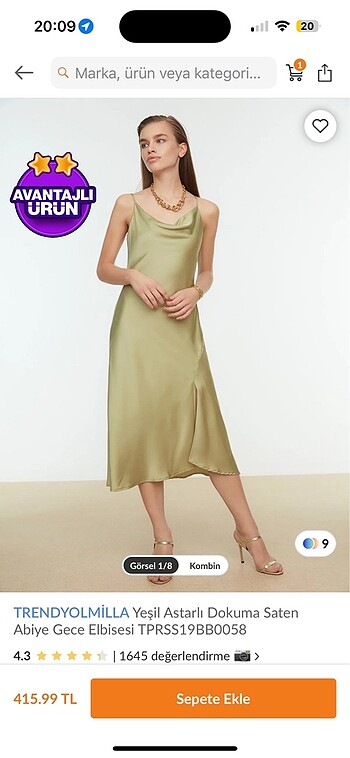 Trendyol milla saten elbise