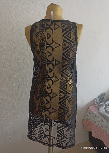 Bohem Siyah Dantelli pareo - Görsel 3