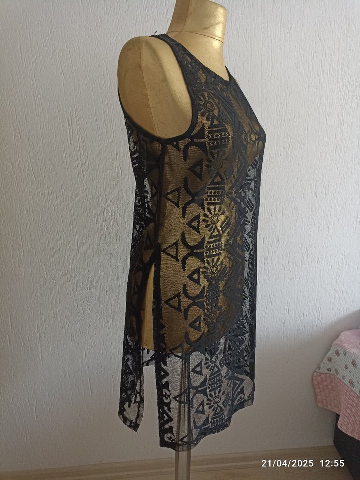 Bohem Siyah Dantelli pareo - Görsel 2