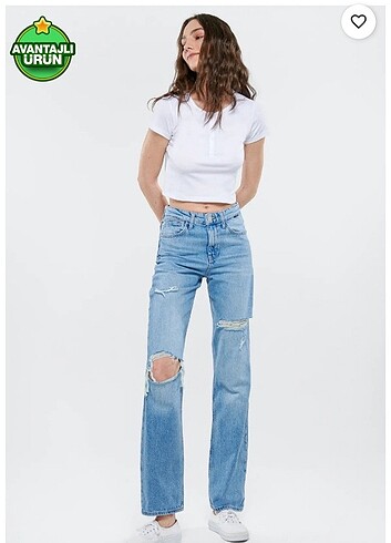 Mavi barcelona yırtıklı jean