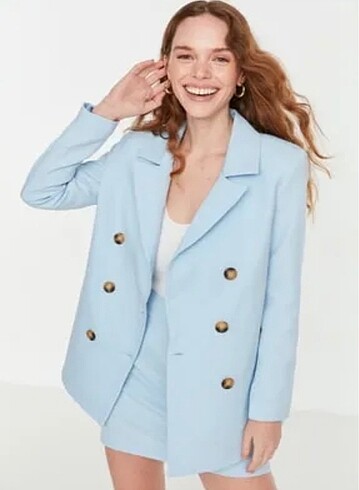 Mavi blazer ceket