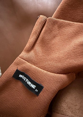 Kahverengi  Uzun Kollu Uzun Elbise - Görsel 5