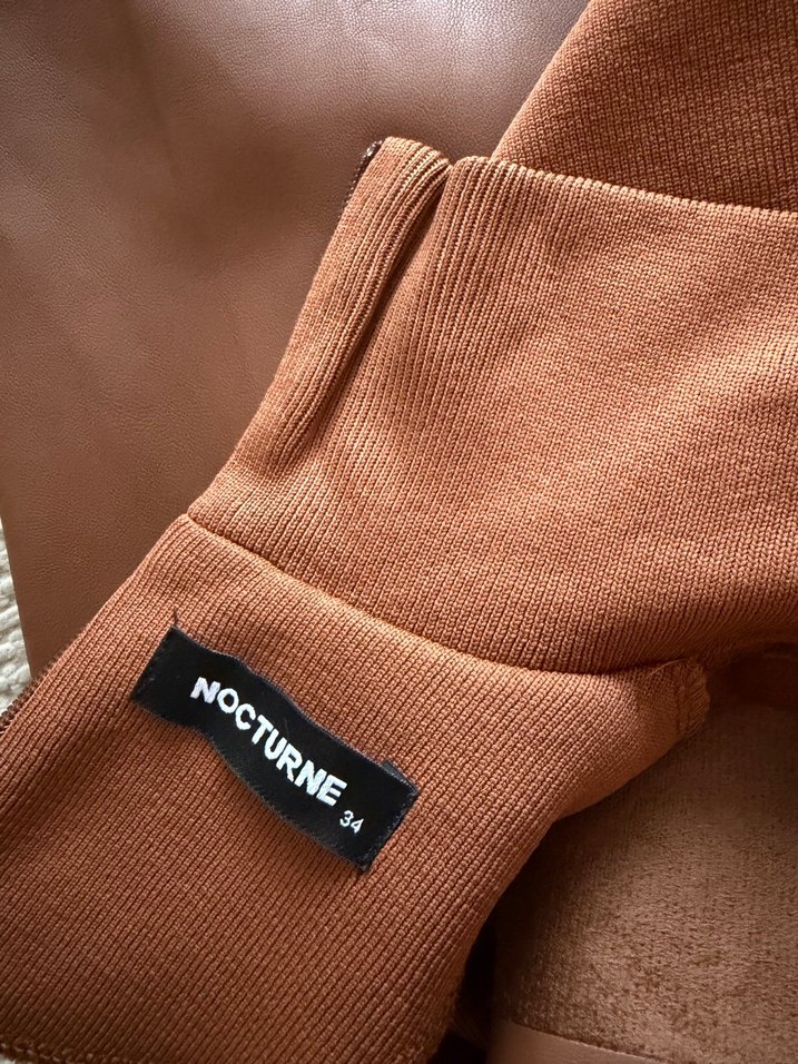 Kahverengi  Uzun Kollu Uzun Elbise - Görsel 5