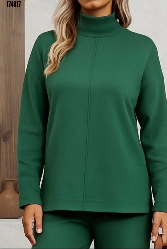 Yeşil Kadın Triko Günlük Rahat Eşofman Takımı - Görsel 3