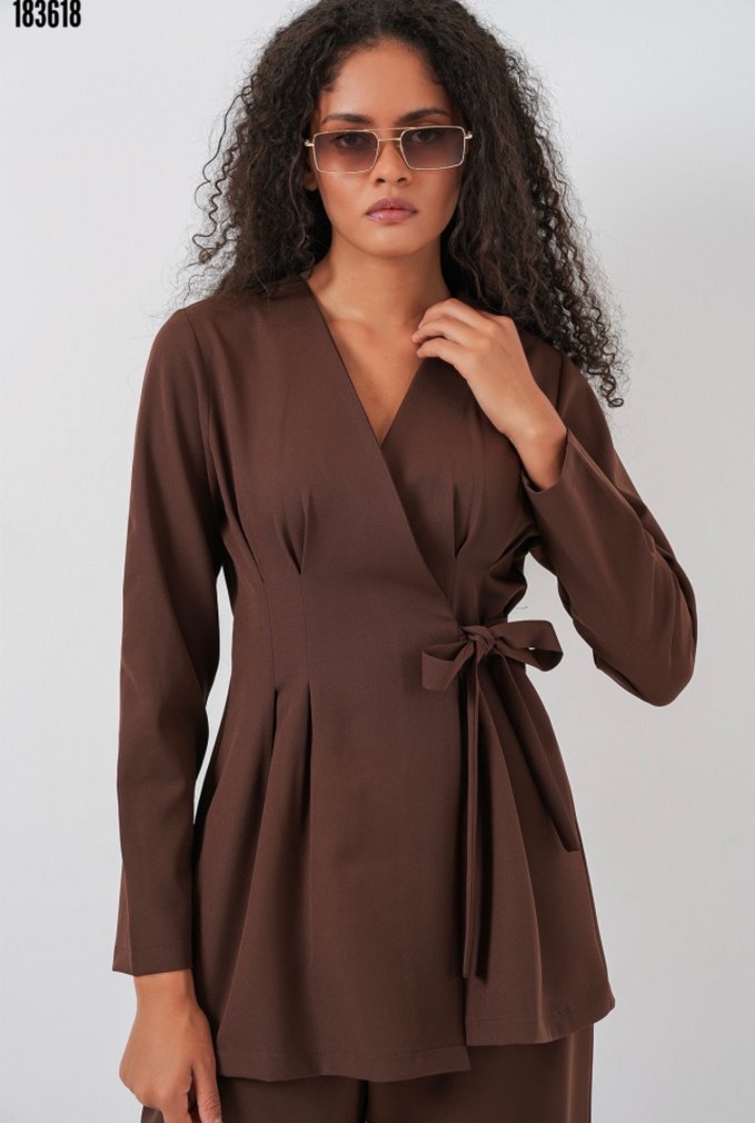 Kimono Pantolon Kumaş Takım - Görsel 3