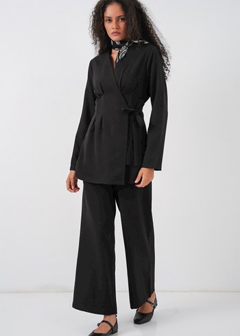 Kimono Pantolon Kumaş Takım - Görsel 2