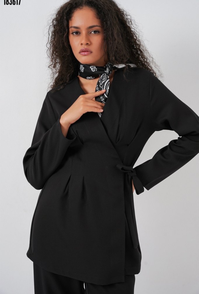 Kimono Pantolon Kumaş Takım - Görsel 3