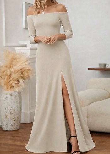 Kadın Uzun Kollu Madonna Yakalı Elbise - Görsel 3