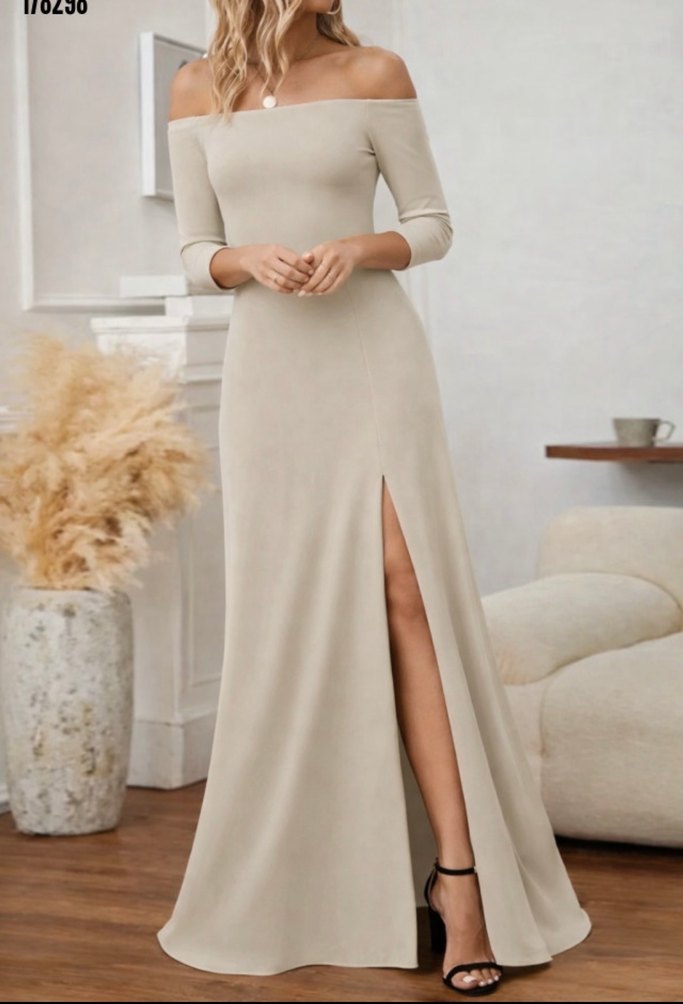 Kadın Uzun Kollu Madonna Yakalı Elbise - Görsel 3