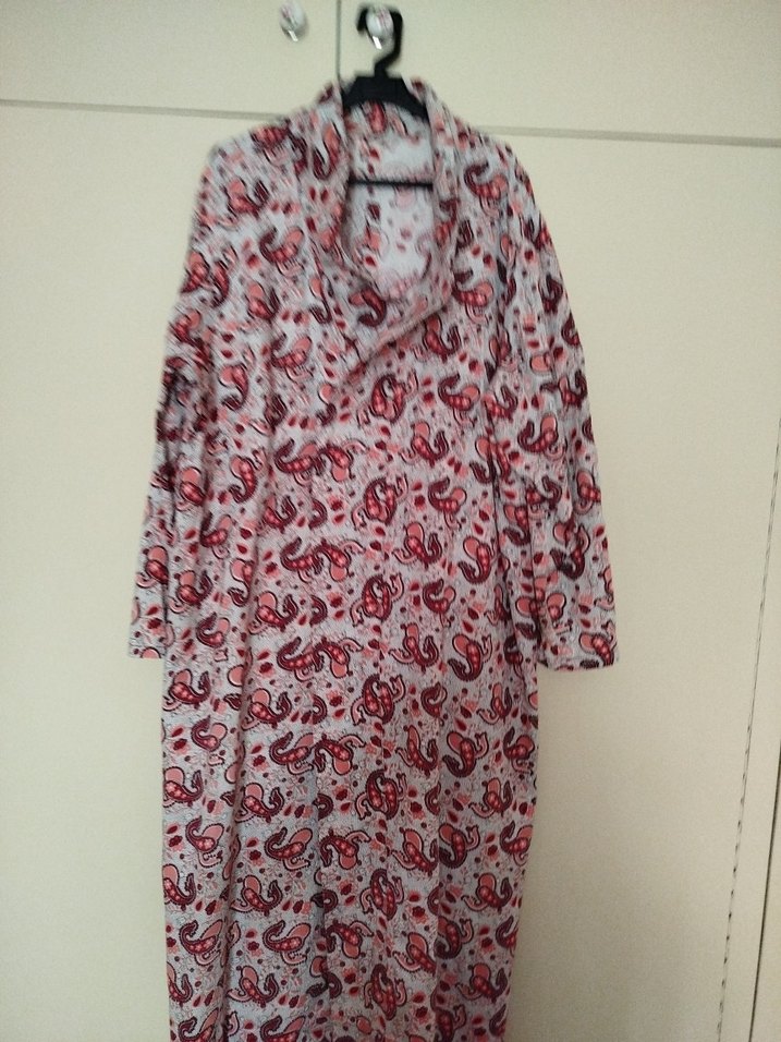 Uzun Kollu Bohem Bağlama Desenli Kadın Sabahlık,özel dikim - Görsel 2