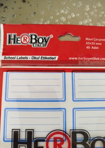 Mavi Çerçeveli Okul Etiketleri 40'lı - Görsel 2