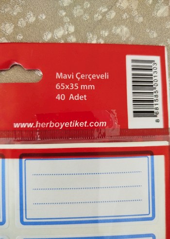 Mavi Çerçeveli Okul Etiketleri 40'lı - Görsel 3