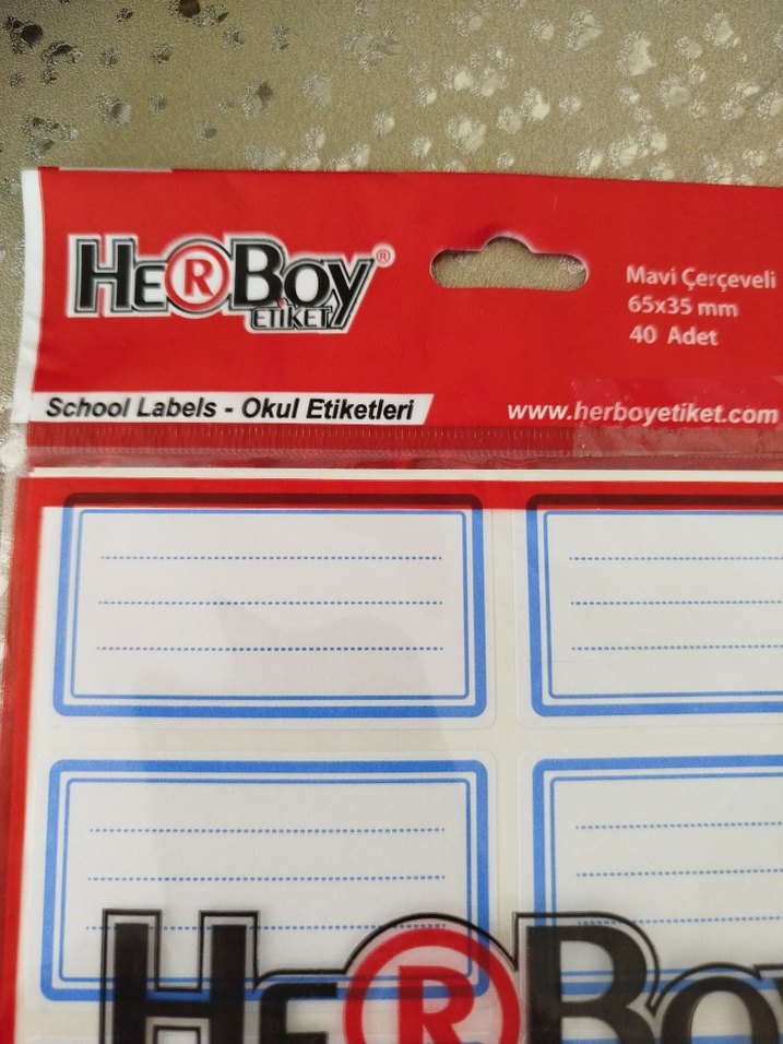 Mavi Çerçeveli Okul Etiketleri 40'lı - Görsel 2