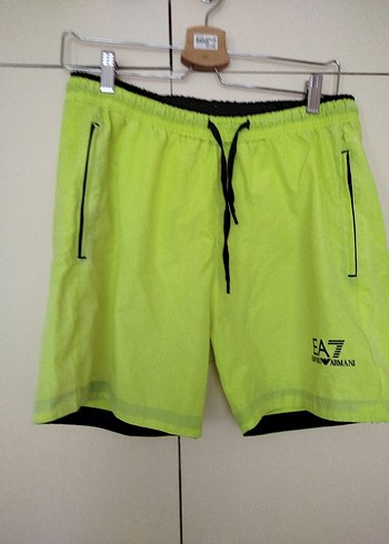 S Beden Sarı Erkek Deniz  Şortu Fermuarlı Cepli - Görsel 2