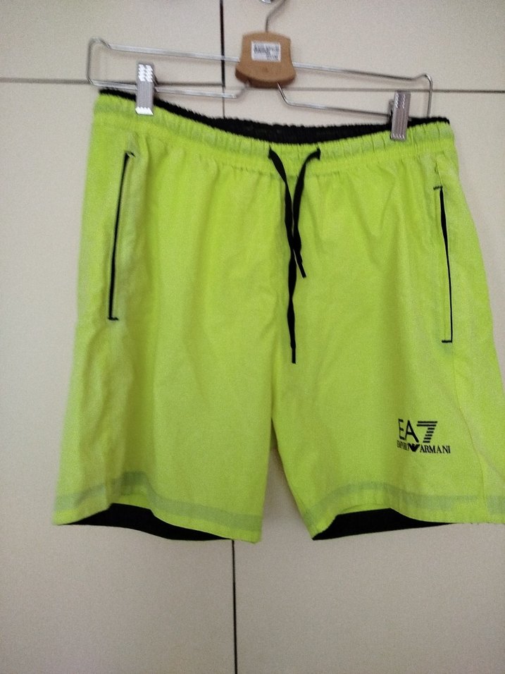 S Beden Sarı Erkek Deniz  Şortu Fermuarlı Cepli - Görsel 2