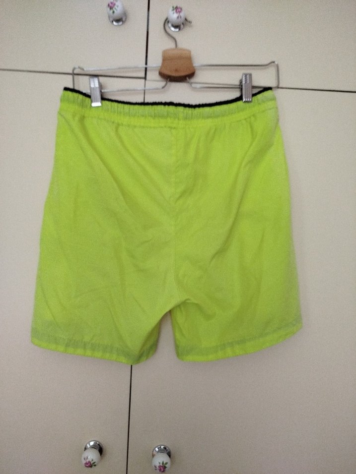 S Beden Sarı Erkek Deniz  Şortu Fermuarlı Cepli - Görsel 3