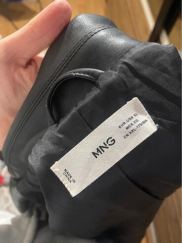 xl Beden siyah Renk MANGO DERİ CEKET