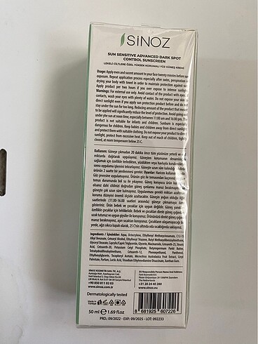 Diğer Sinoz gunes kremi