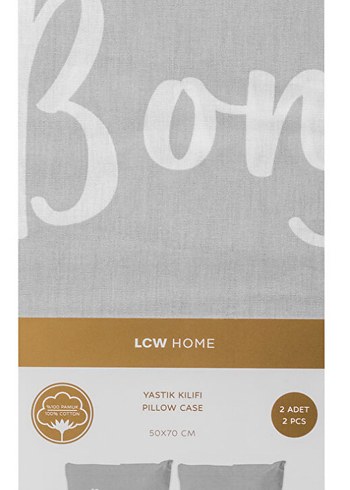 Gri Baskılı Yastık Kılıfı - Görsel 2