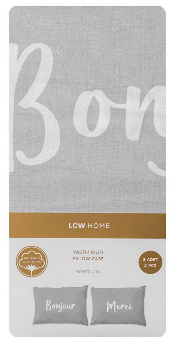 Gri Baskılı Yastık Kılıfı - Görsel 2