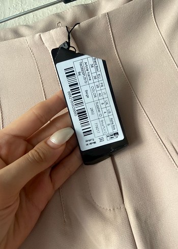 36 Beden Bej Midi Kumaş Kadın Pantolon