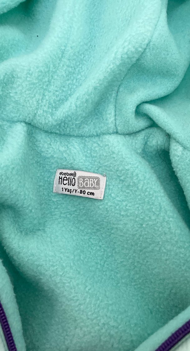 Kız Çocuk Turkuaz Kapüşonlu Mont - Görsel 2