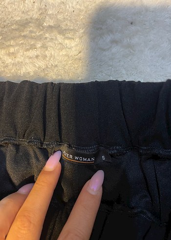 s Beden Siyah Kadın Normal Kesim Kumaş Pantolon