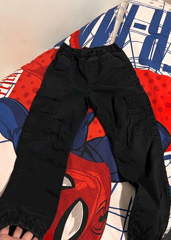 12-13 Yaş Beden Siyah kargo erkek cocuk Pantolon Fermuarlı