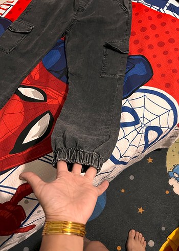 LC Waikiki Erkek Çocuk Gri Batik Desenli Bol Kesim Kot Pantolon