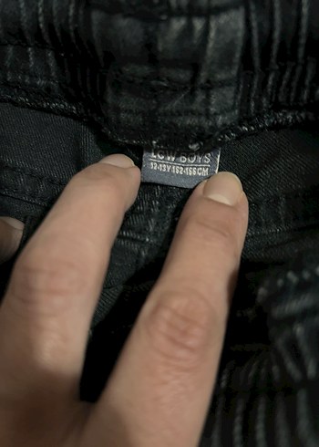 12-13 Yaş Beden siyah Renk Erkek Çocuk Gri Batik Desenli Bol Kesim Kot Pantolon
