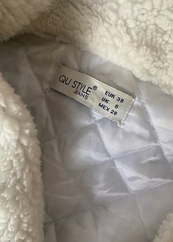 Quzu Kürklü Mavi Kadın Denim Ceket
