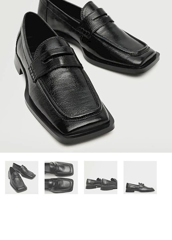 Siyah Deri Tokalı Kadın Loafer