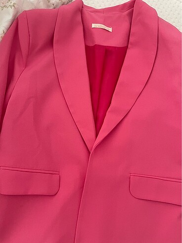 Ecrou blazer ceket pembe