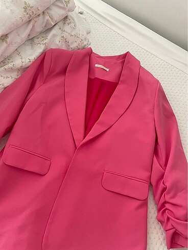 m Beden Ecrou blazer ceket pembe