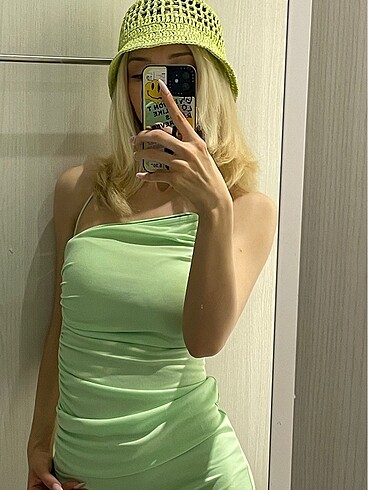 H&M Hm mini yeşil elbise