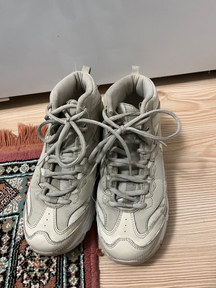 Bej Kadın Bağcıklı Dolgu Topuk Spor Ayakkabı - Görsel 2