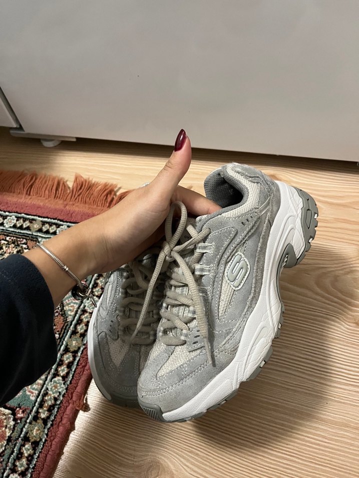 Gri Kadın Spor Ayakkabı Yılan Desenli - Görsel 3