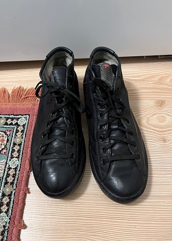 Siyah Erkek Deri Sneakers - Görsel 2