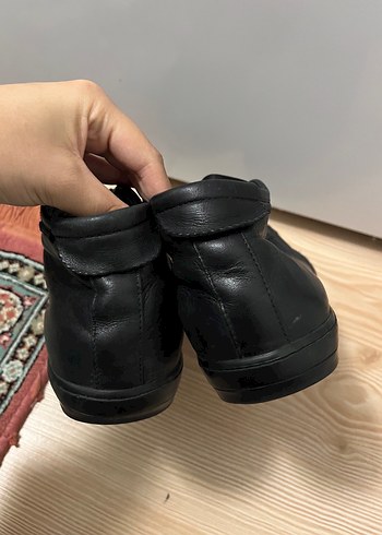 Siyah Erkek Deri Sneakers - Görsel 6