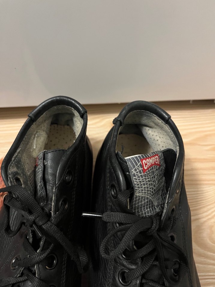 Siyah Erkek Deri Sneakers - Görsel 5