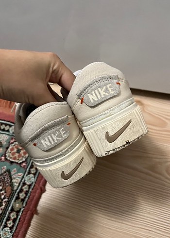 Bej Platform Topuklu Bağcıklı Kadın Spor Ayakkabı - Görsel 6