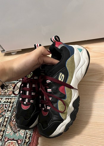 Bağcıklı Çok Renkli Kadın Spor Ayakkabı - Görsel 3