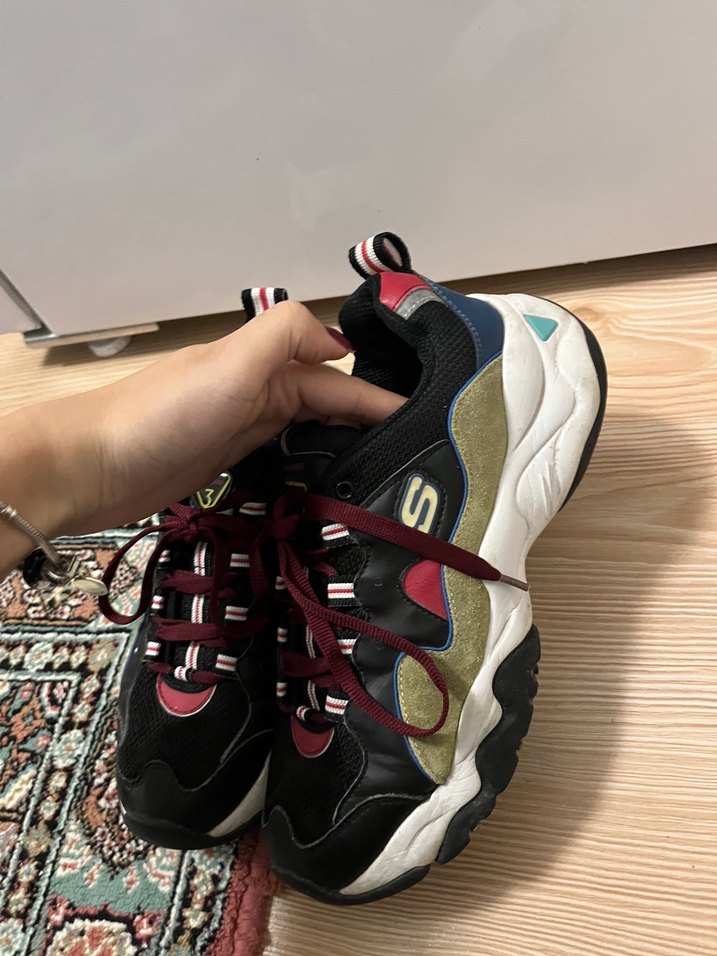 Bağcıklı Çok Renkli Kadın Spor Ayakkabı - Görsel 3